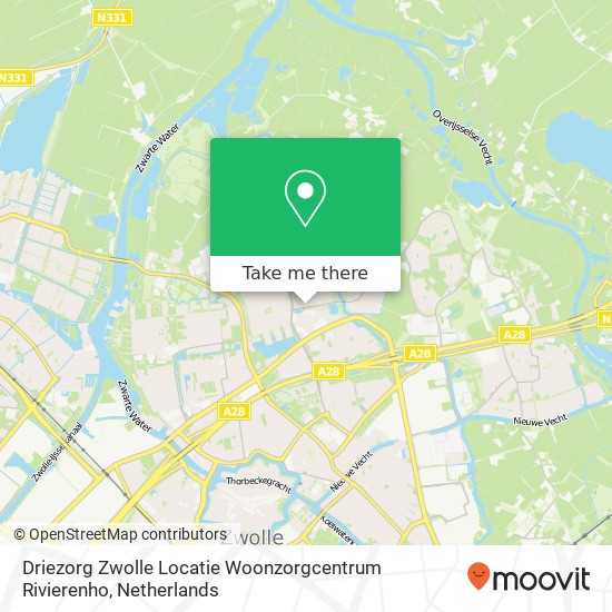 Driezorg Zwolle Locatie Woonzorgcentrum Rivierenho kaart