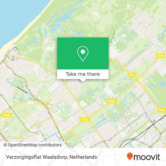 Verzorgingsflat Waalsdorp kaart