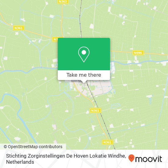 Stichting Zorginstellingen De Hoven Lokatie Windhe kaart
