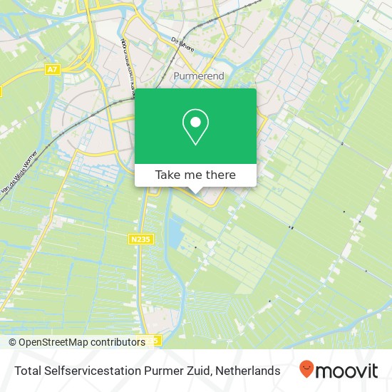 Total Selfservicestation Purmer Zuid kaart