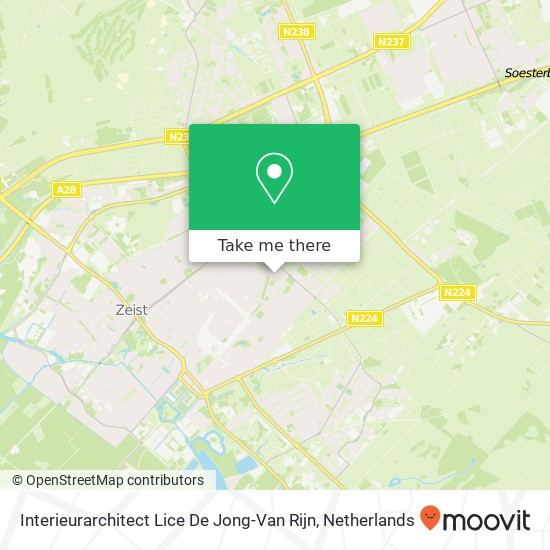 Interieurarchitect Lice De Jong-Van Rijn kaart