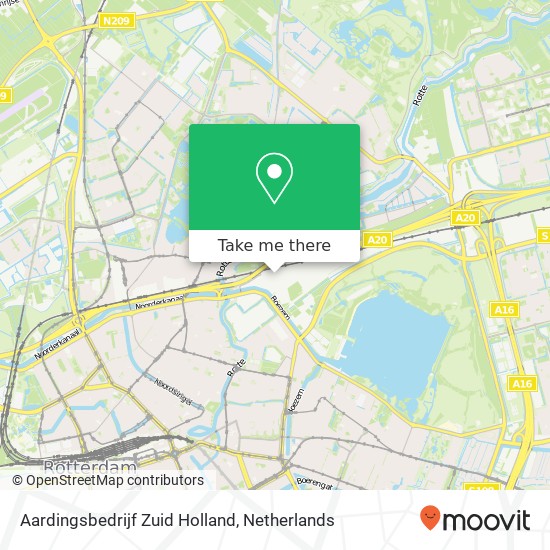 Aardingsbedrijf Zuid Holland kaart