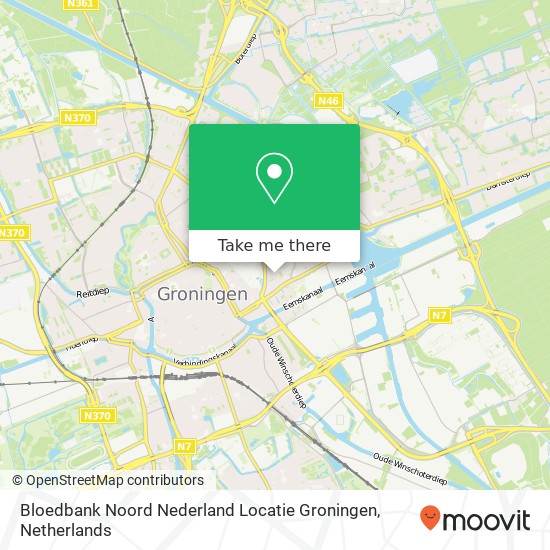 Bloedbank Noord Nederland Locatie Groningen kaart