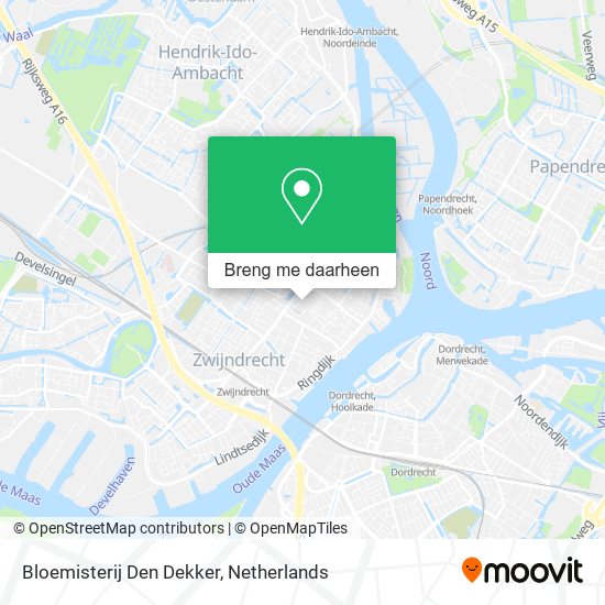 Bloemisterij Den Dekker kaart