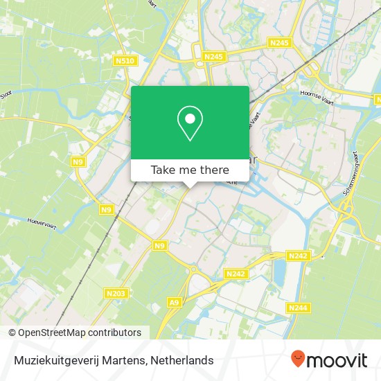 Muziekuitgeverij Martens kaart