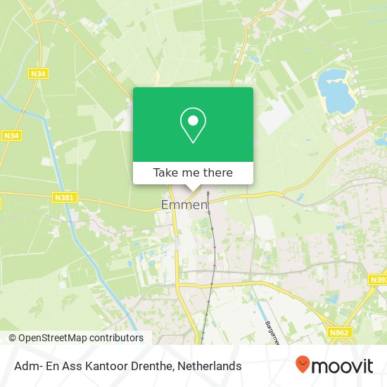 Adm- En Ass Kantoor Drenthe kaart