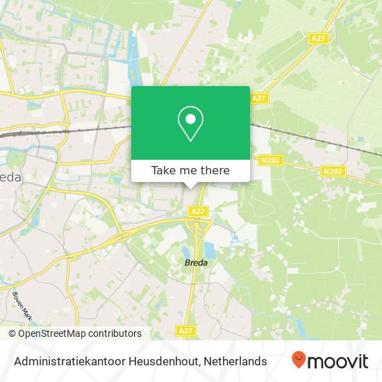 Administratiekantoor Heusdenhout kaart