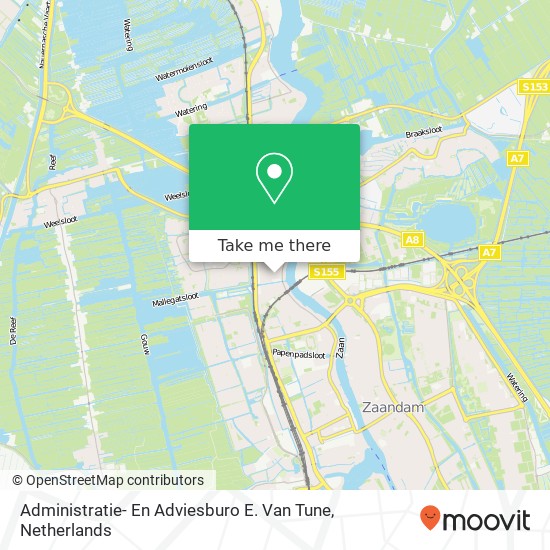 Administratie- En Adviesburo E. Van Tune kaart