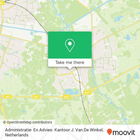 Administratie- En Advies- Kantoor J. Van De Winkel kaart
