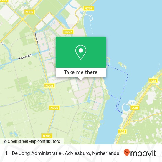 H. De Jong Administratie-, Adviesburo kaart