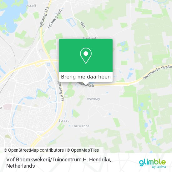 Vof Boomkwekerij / Tuincentrum H. Hendrikx kaart