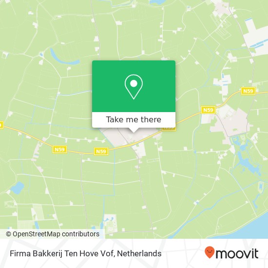 Firma Bakkerij Ten Hove Vof kaart