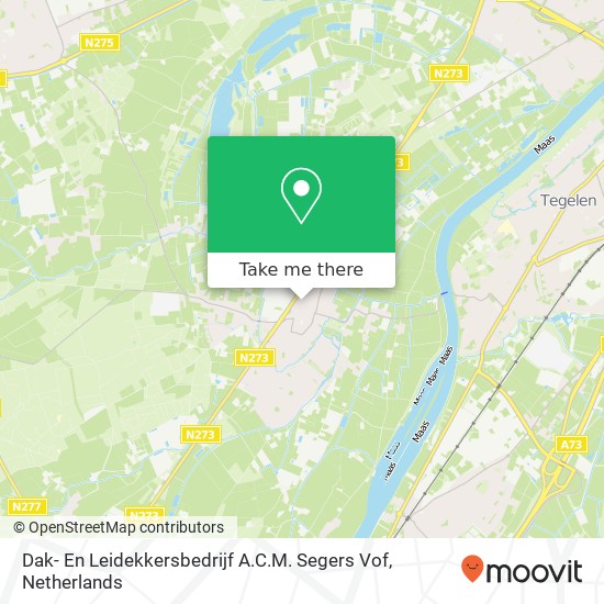 Dak- En Leidekkersbedrijf A.C.M. Segers Vof kaart