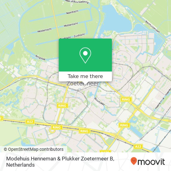 Modehuis Henneman & Plukker Zoetermeer B kaart