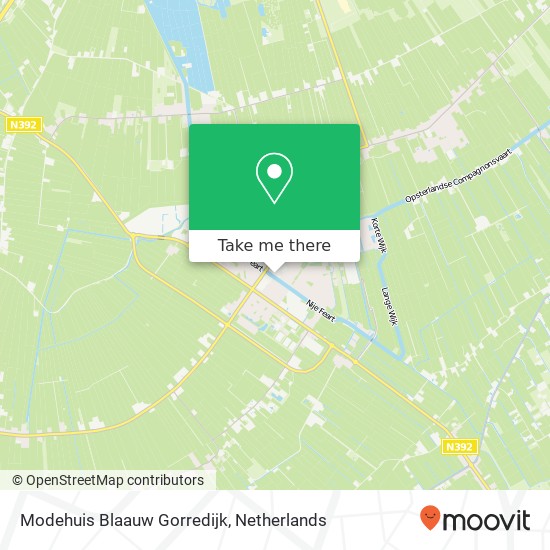 Modehuis Blaauw Gorredijk kaart