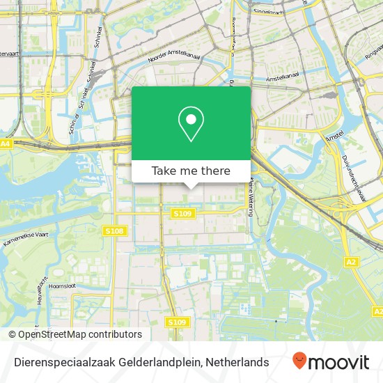 Dierenspeciaalzaak Gelderlandplein kaart