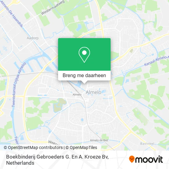 Boekbinderij Gebroeders G. En A. Kroeze Bv kaart