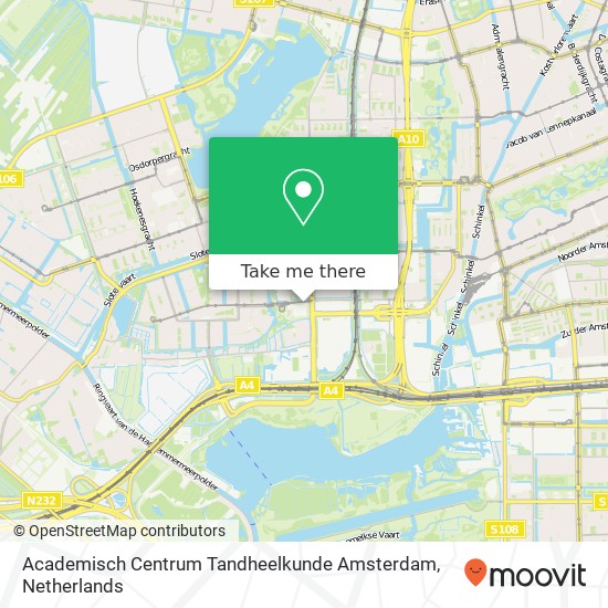 Academisch Centrum Tandheelkunde Amsterdam kaart