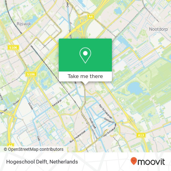 Hogeschool Delft kaart