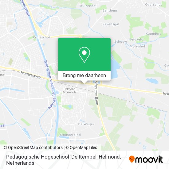 Pedagogische Hogeschool 'De Kempel' Helmond kaart