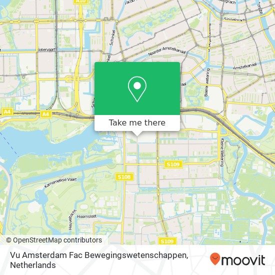 Vu Amsterdam Fac Bewegingswetenschappen kaart