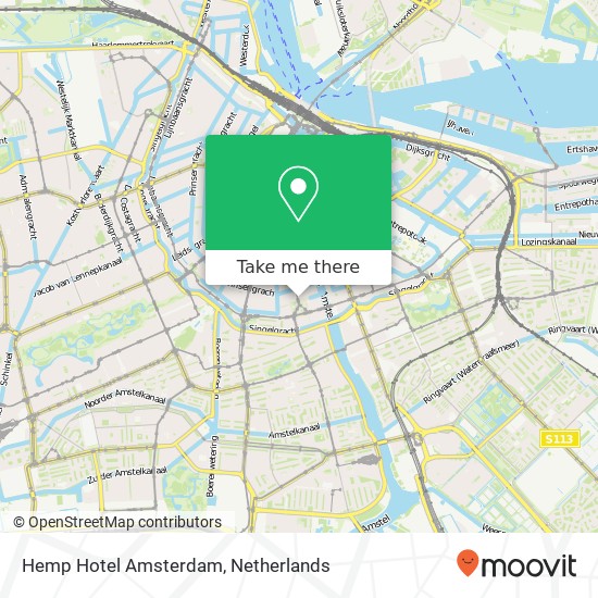 Hemp Hotel Amsterdam kaart