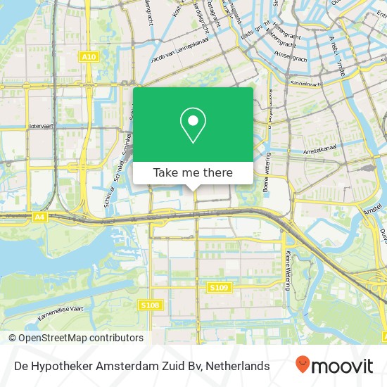 De Hypotheker Amsterdam Zuid Bv kaart