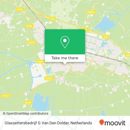 Glaszettersbedrijf G Van Den Dolder kaart