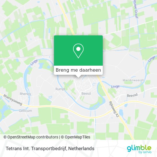 Tetrans Int. Transportbedrijf kaart