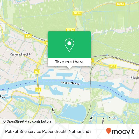 Pakket Snelservice Papendrecht kaart