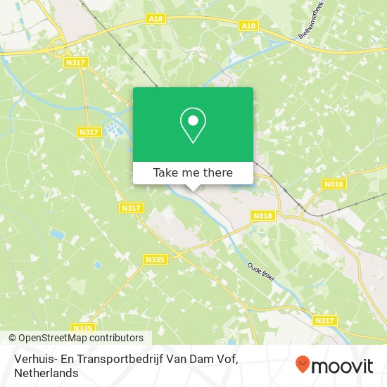 Verhuis- En Transportbedrijf Van Dam Vof kaart