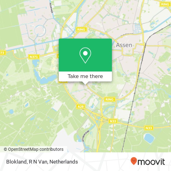 Blokland, R N Van kaart