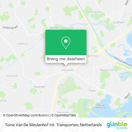 Toine Van De Meulenhof Int. Transporten kaart