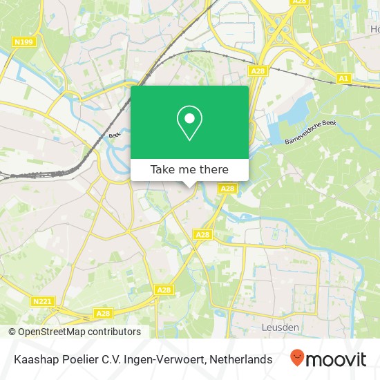 Kaashap Poelier C.V. Ingen-Verwoert kaart