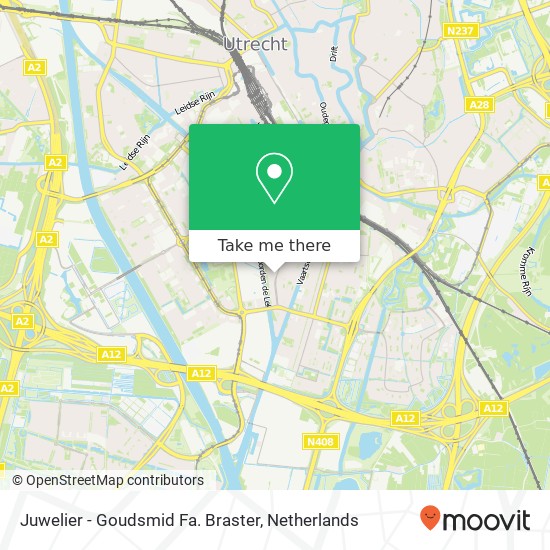 Juwelier - Goudsmid Fa. Braster kaart