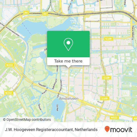 J.W. Hoogeveen Registeraccountant kaart