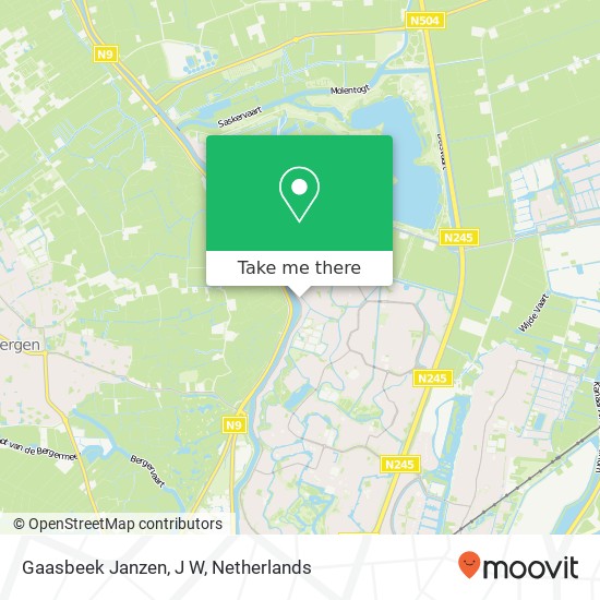 Gaasbeek Janzen, J W kaart