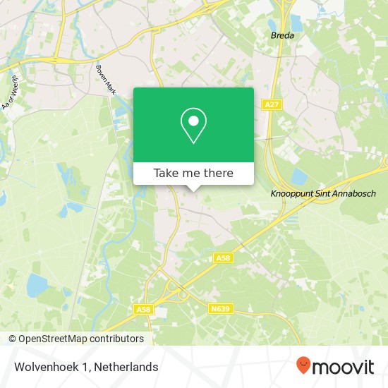 Wolvenhoek 1, 4851 AX Ulvenhout kaart