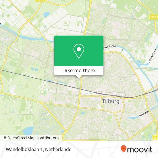 Wandelboslaan 1, 5042 PA Tilburg kaart