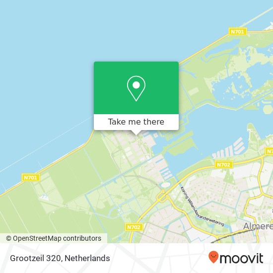 Grootzeil 320, Grootzeil 320, 1319 DS Almere, Nederland kaart