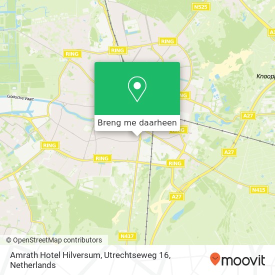 Amrath Hotel Hilversum, Utrechtseweg 16 kaart