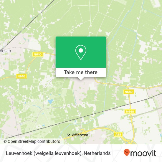 Leuvenhoek (weigelia leuvenhoek), 4741 CR Hoeven kaart