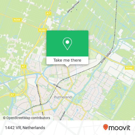 1442 VR, 1442 VR Purmerend, Nederland kaart