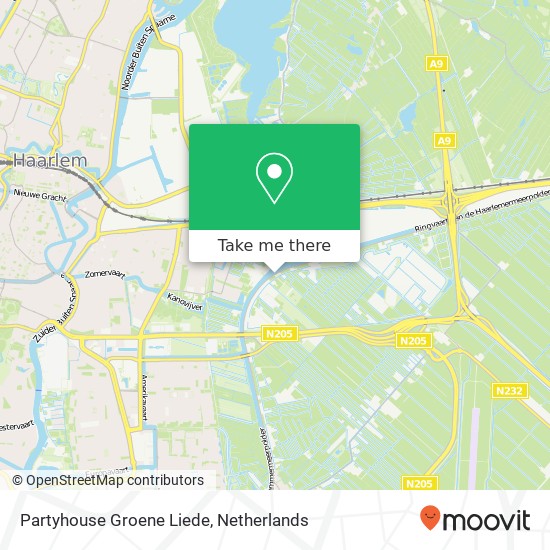 Partyhouse Groene Liede, Vijfhuizerdijk 212 kaart