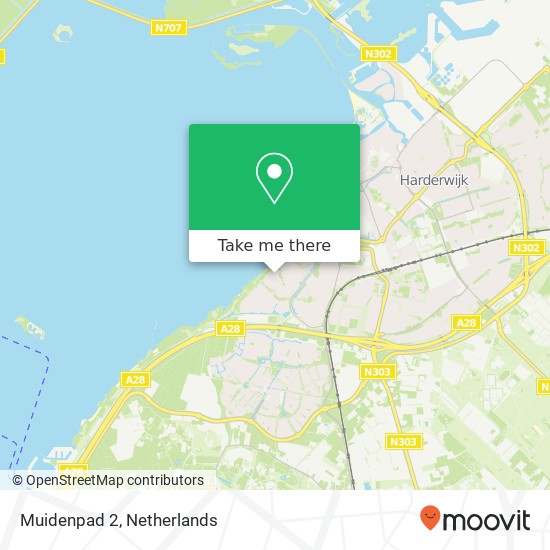 Muidenpad 2, 3844 JM Harderwijk kaart