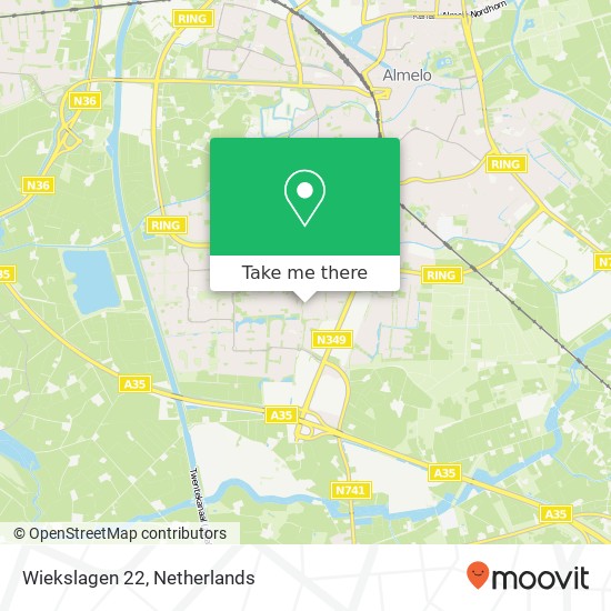 Wiekslagen 22, 7609 Almelo kaart