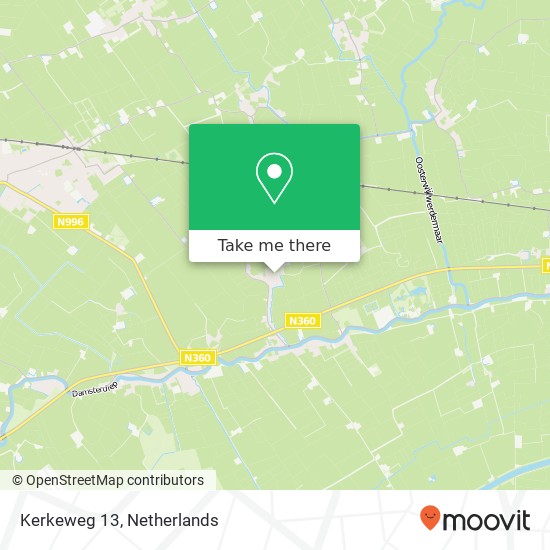 Kerkeweg 13, 9917 PG Wirdum kaart