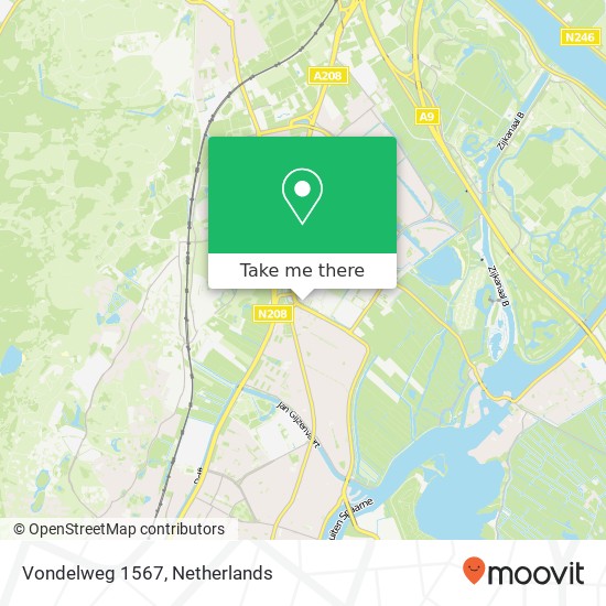Vondelweg 1567, Vondelweg 1567, 2026 BW Haarlem, Nederland kaart