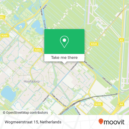 Wogmeerstraat 15, 2131 ZJ Hoofddorp kaart