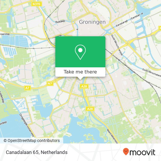 Canadalaan 65, 9728 ED Groningen kaart